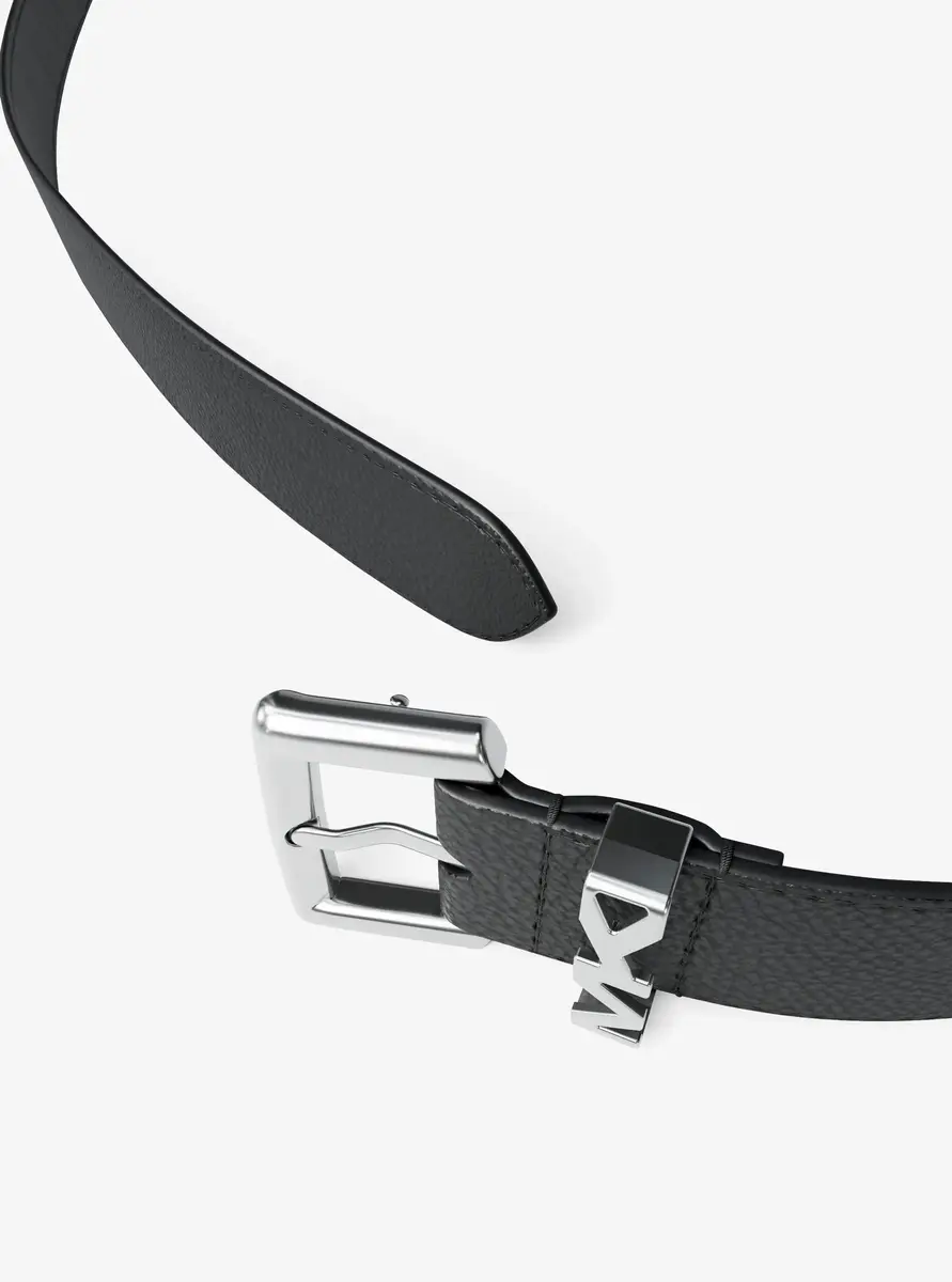 Michael Kors Collection Pebbled Leather Belt in Black | Thumbnail 2