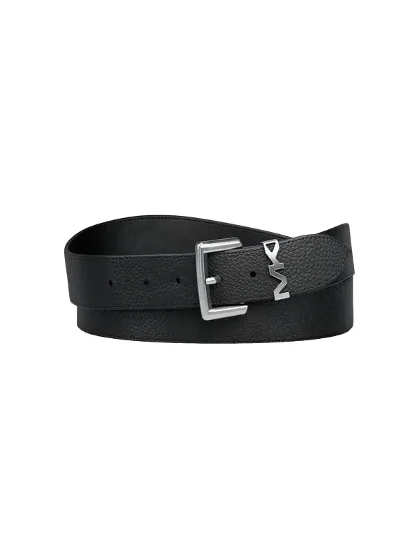 Pebbled Leather Belt in Black Pebbled Leather Belt in Black