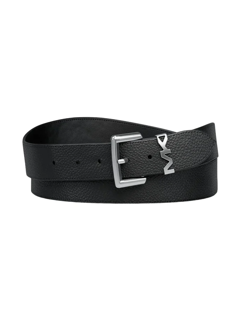 Michael Kors Collection Pebbled Leather Belt in Black