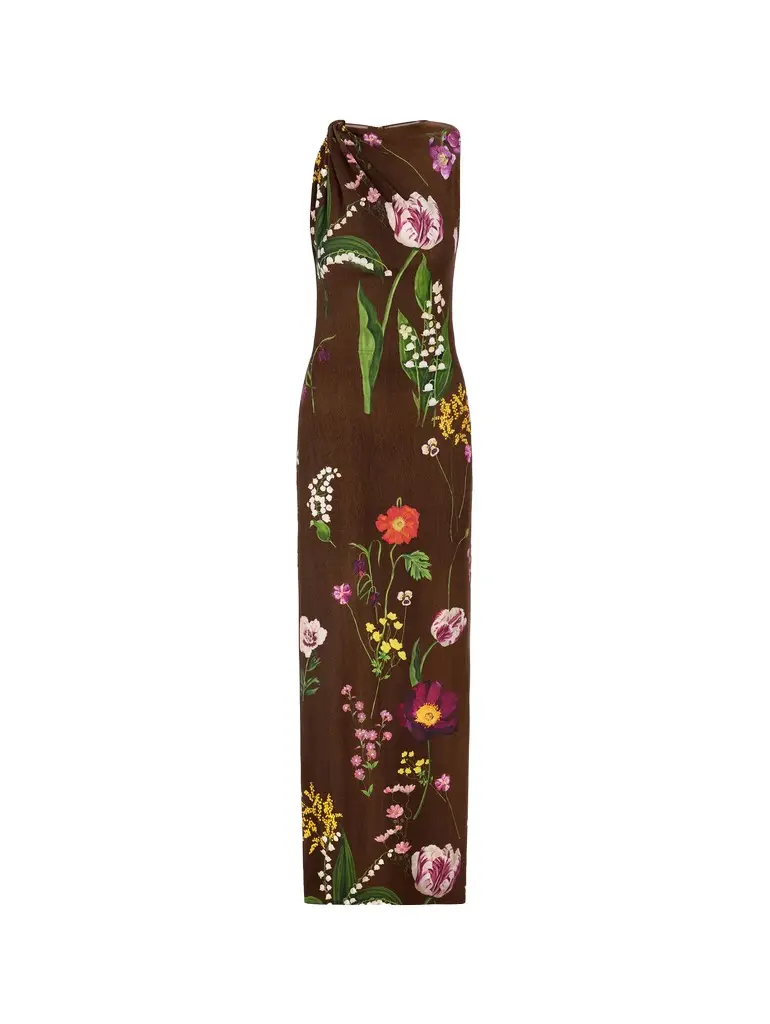 Oscar de la Renta Mixed Botanical Milano Jersey Dress | Image 1 Oscar de la Renta Mixed Botanical Milano Jersey Dress | Image 1