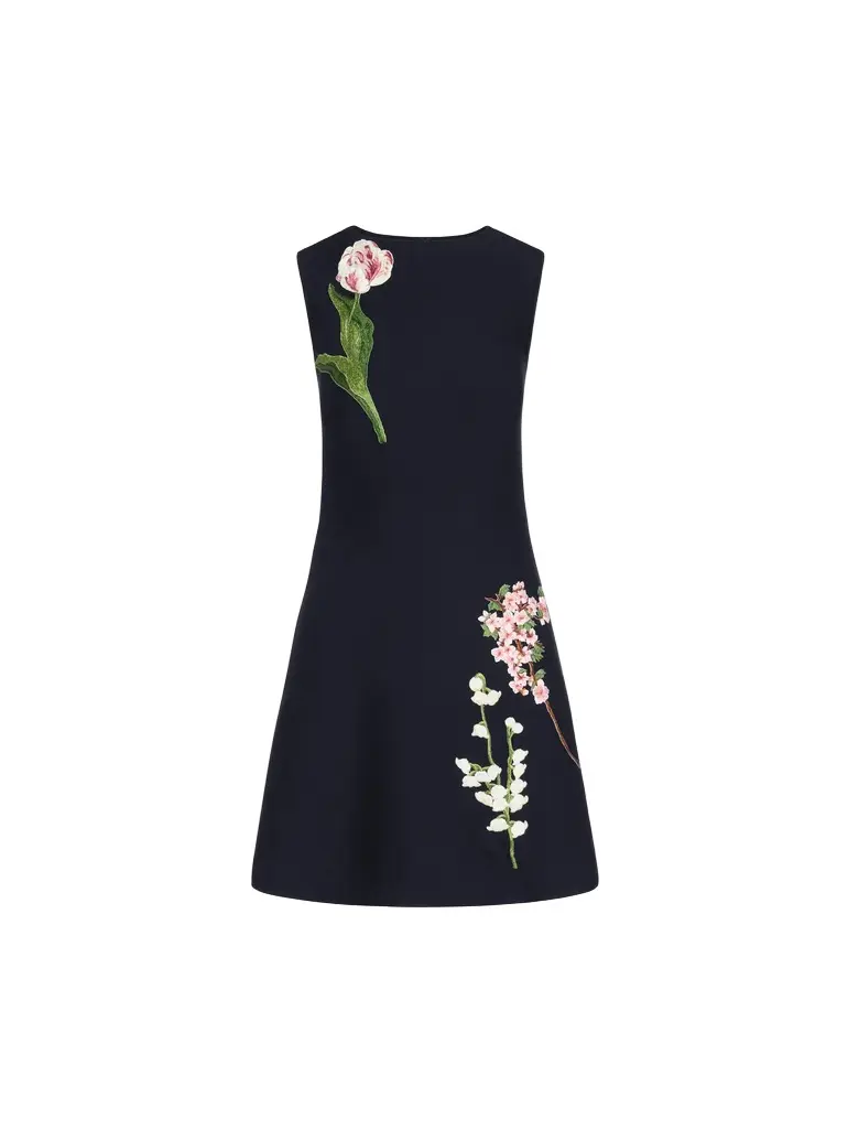 Oscar de la Renta Mixed Botanical Embroidered Dress | Image 1 Oscar de la Renta Mixed Botanical Embroidered Dress | Image 1