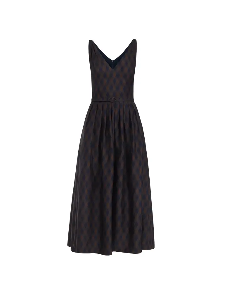 Oscar de la Renta Argyle Silk Twill Dress | Image 1 Oscar de la Renta Argyle Silk Twill Dress | Image 1