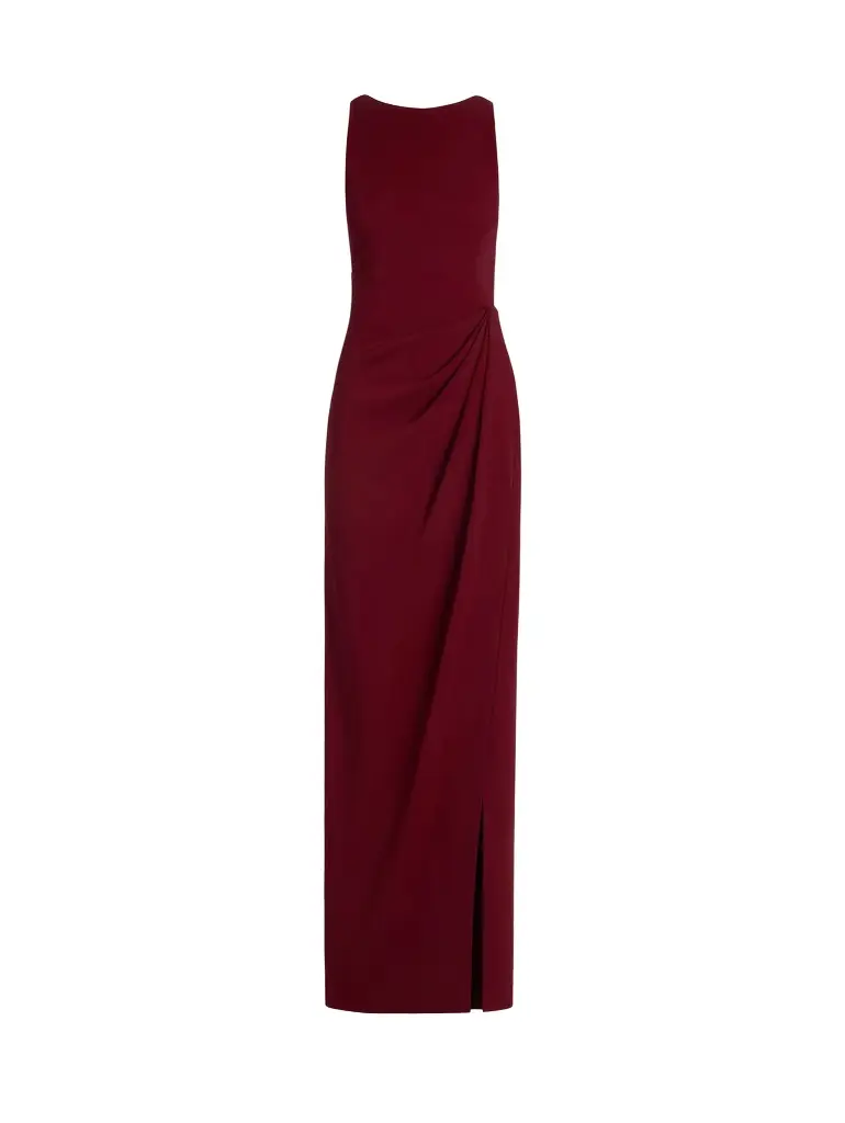 Drape-Detailed Cady Gown