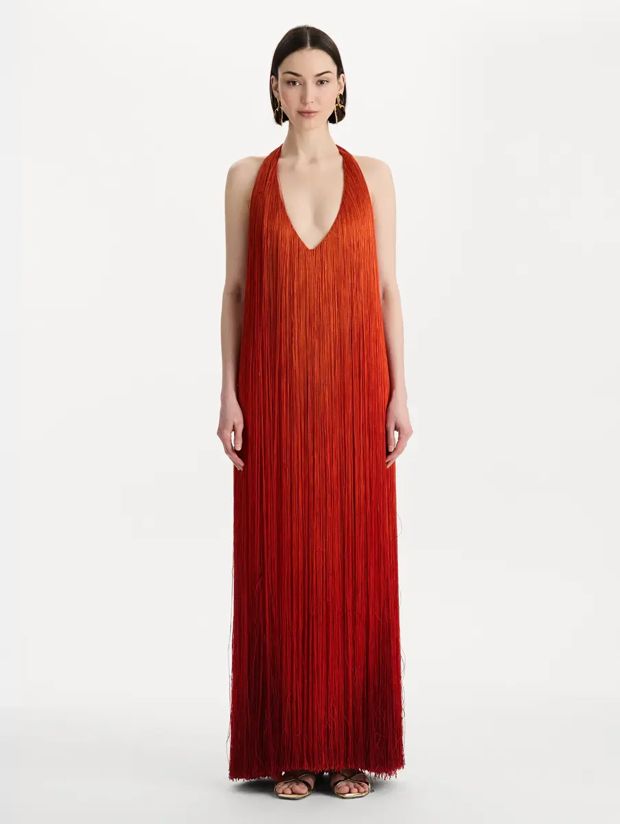 Oscar de la Renta Ombré Fringe Gown | Thumbnail 2
