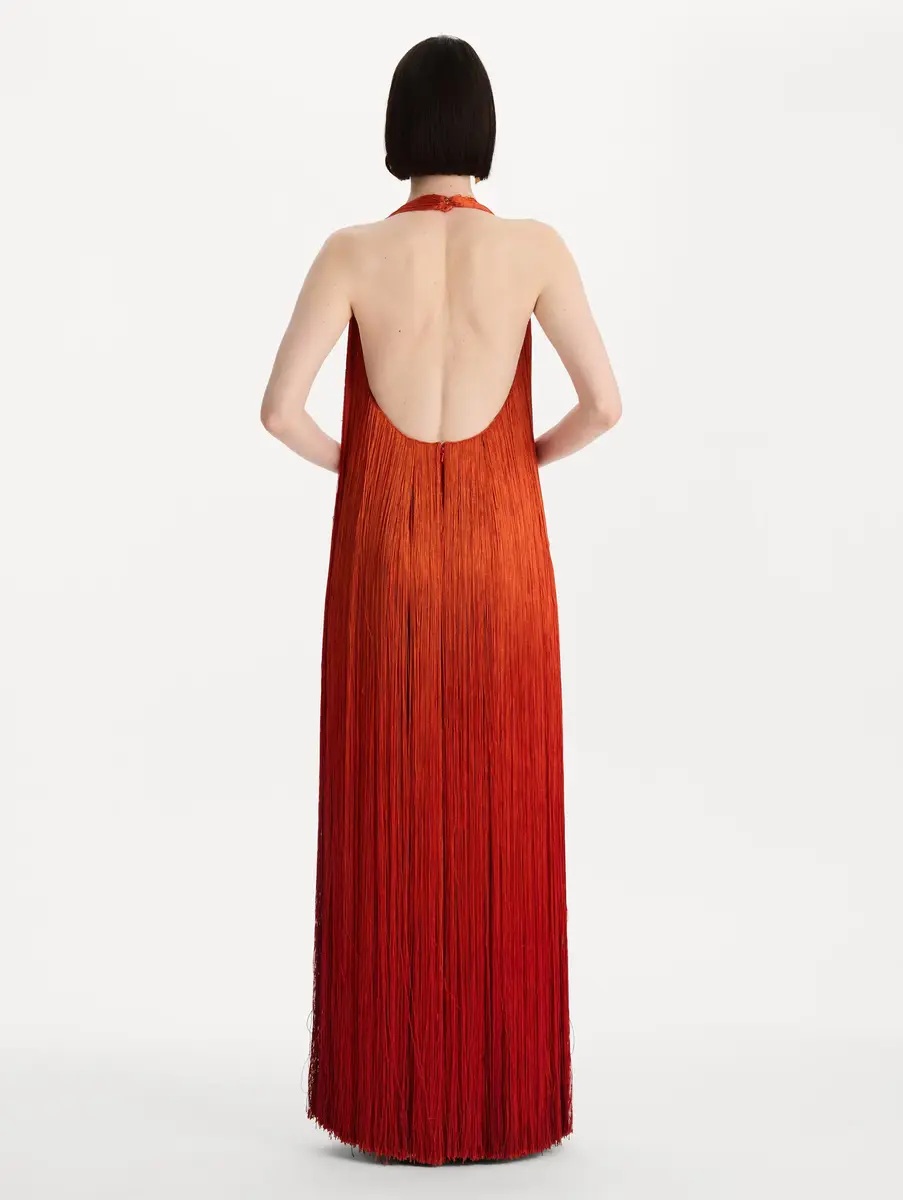 Oscar de la Renta Ombré Fringe Gown | Thumbnail 3