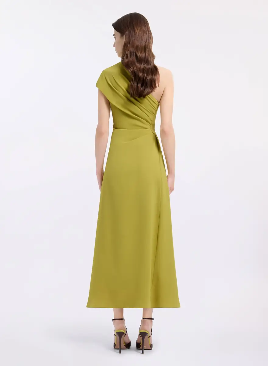 Elie Saab One-Shoulder Cady Midi Dress | Thumbnail 3