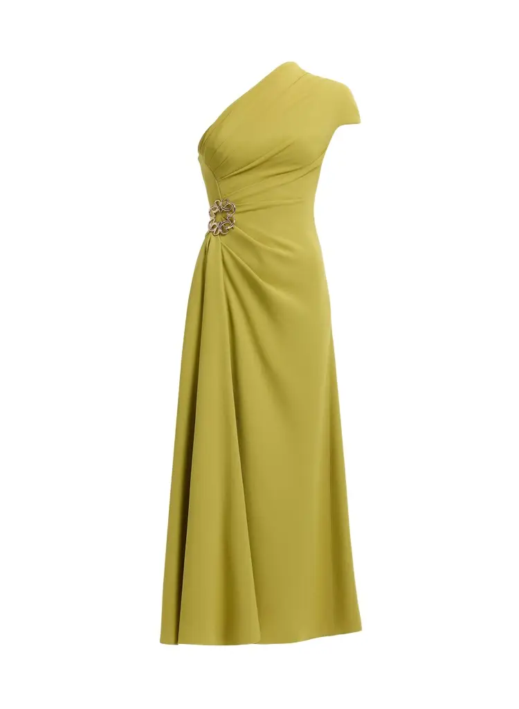 Elie Saab One-Shoulder Cady Midi Dress
