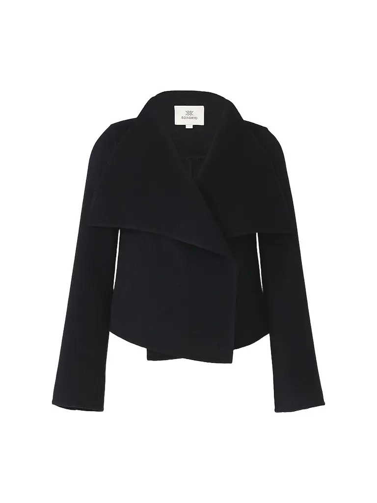 Soia & Kyo Women's Bree Double-Face Wool-Nylon Wrap Jacket - Black - Size Small | Image 1 Soia & Kyo Women's Bree Double-Face Wool-Nylon Wrap Jacket - Black - Size Small | Image 1