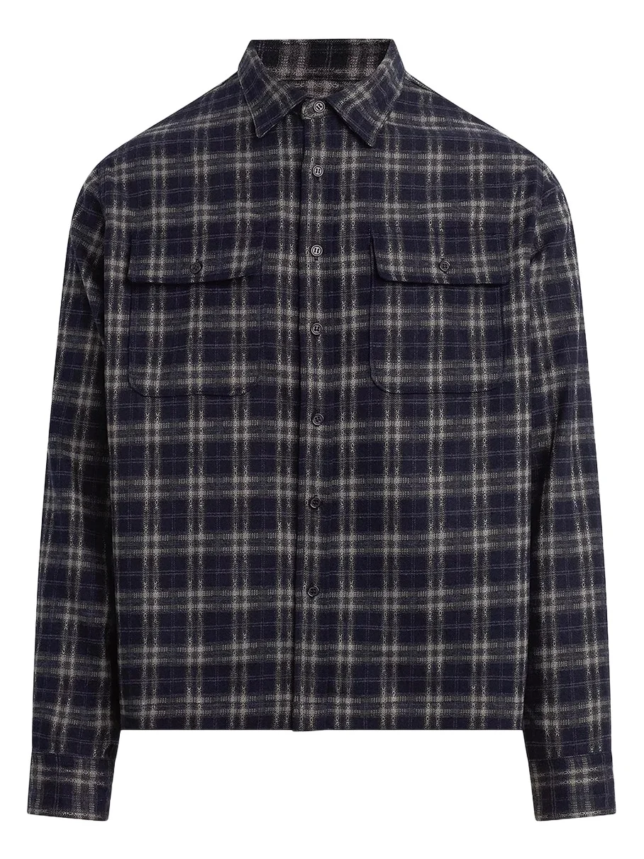 Men's Plaid Double Flap Pocket Shirt