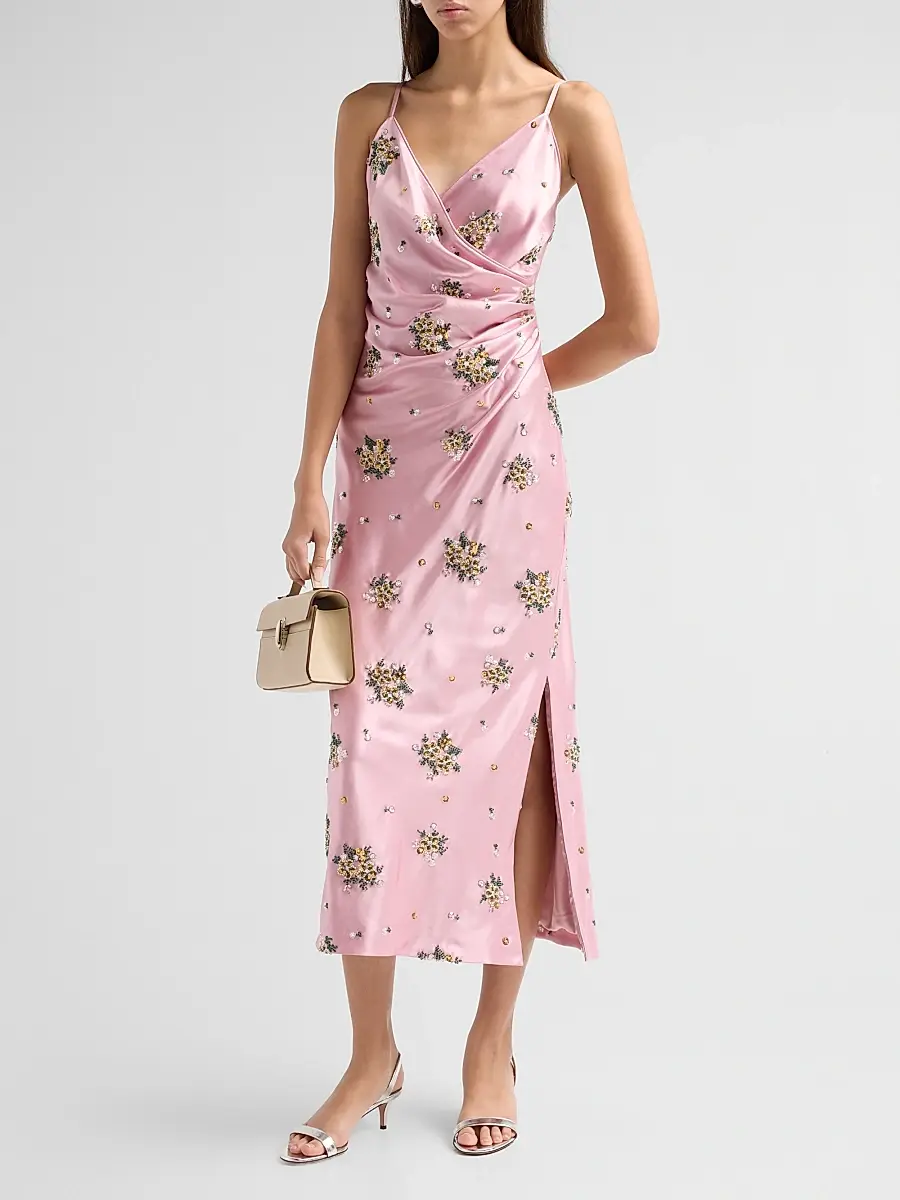 Milly Women's Rae Floral Midi Dress | Thumbnail 4 Milly Women's Rae Floral Midi Dress | Thumbnail 4