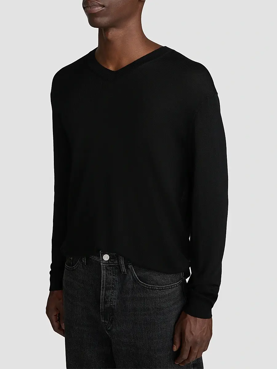 Frame Men's Fine Gauge Wool-Cashmere V-Neck Sweater | Thumbnail 5