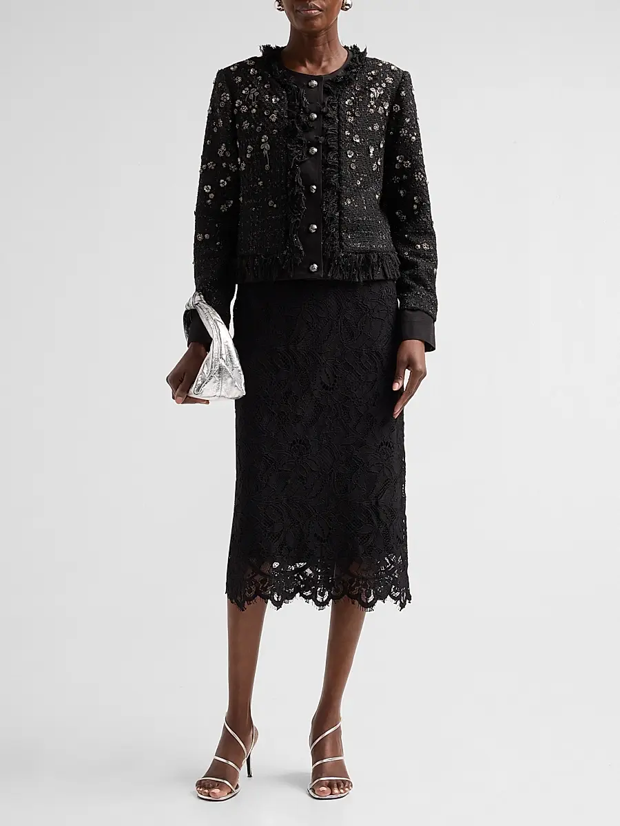 Kobi Halperin Women's Simone Corded Lace Midi Skirt | Thumbnail 2