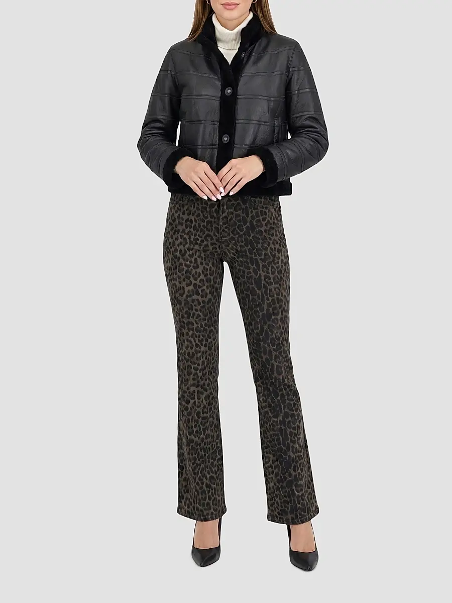 Gorski Women's Reversible Textured Shearling Lamb Jacket | Thumbnail 2 Gorski Women's Reversible Textured Shearling Lamb Jacket | Thumbnail 2