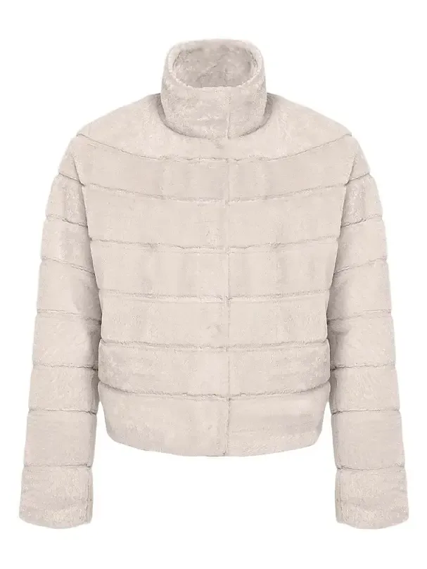 Women's Reversible Textured Shearling Lamb Jacket Women's Reversible Textured Shearling Lamb Jacket
