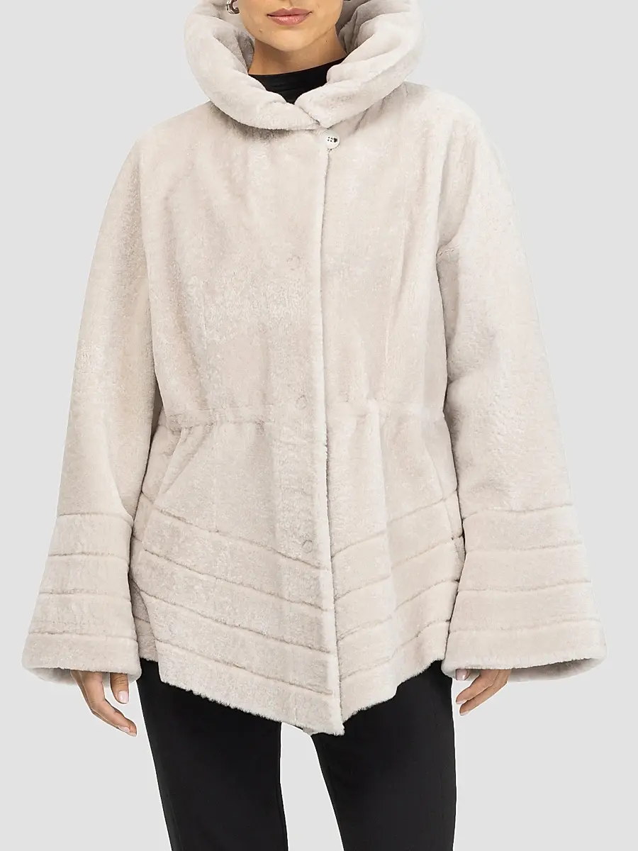 Gorski Women's Reversible Textured Shearling Lamb Jacket | Thumbnail 3 Gorski Women's Reversible Textured Shearling Lamb Jacket | Thumbnail 3