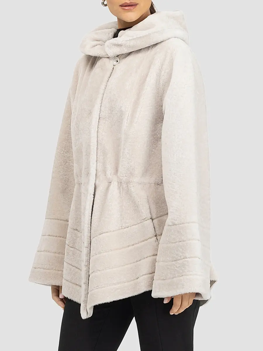 Gorski Women's Reversible Textured Shearling Lamb Jacket | Thumbnail 4 Gorski Women's Reversible Textured Shearling Lamb Jacket | Thumbnail 4