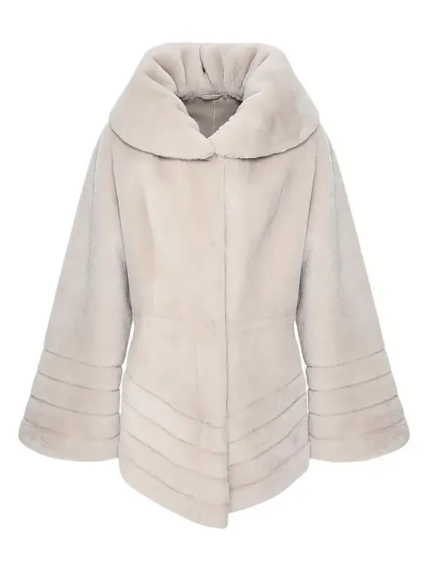 Women's Reversible Textured Shearling Lamb Jacket Women's Reversible Textured Shearling Lamb Jacket