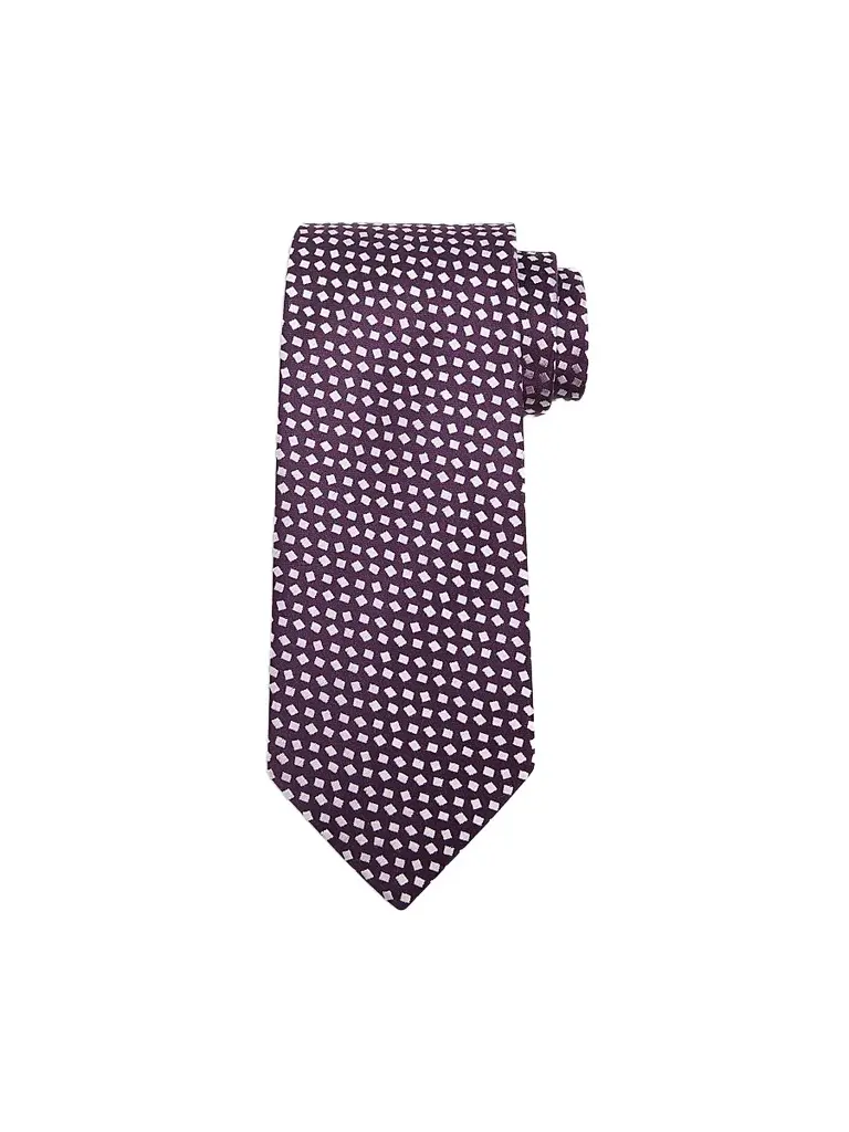 Charvet Men's Micro Diamond Pattern Silk Tie - Purple White | Image 1 Charvet Men's Micro Diamond Pattern Silk Tie - Purple White | Image 1