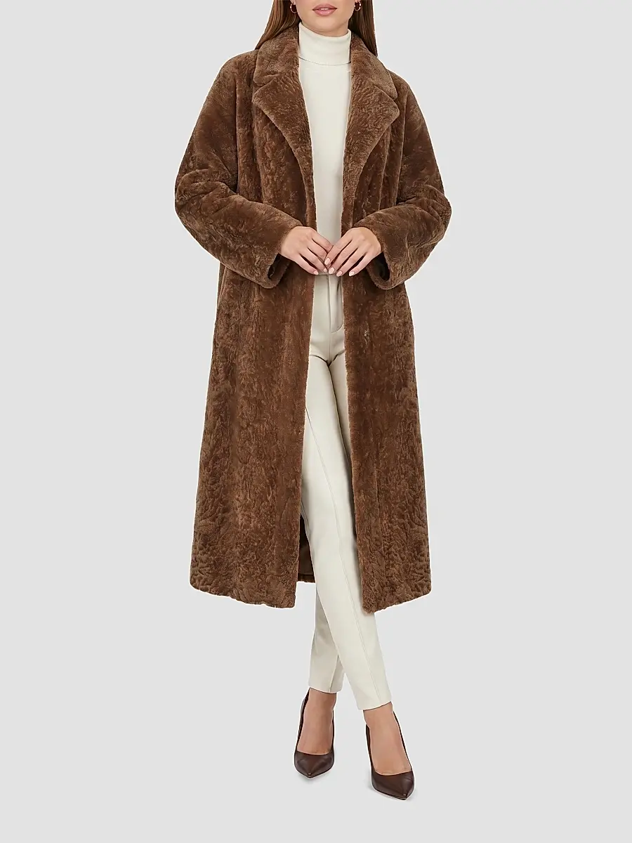 Gorski Women's Reversible Textured Shearling Lamb Short Coat | Thumbnail 2 Gorski Women's Reversible Textured Shearling Lamb Short Coat | Thumbnail 2