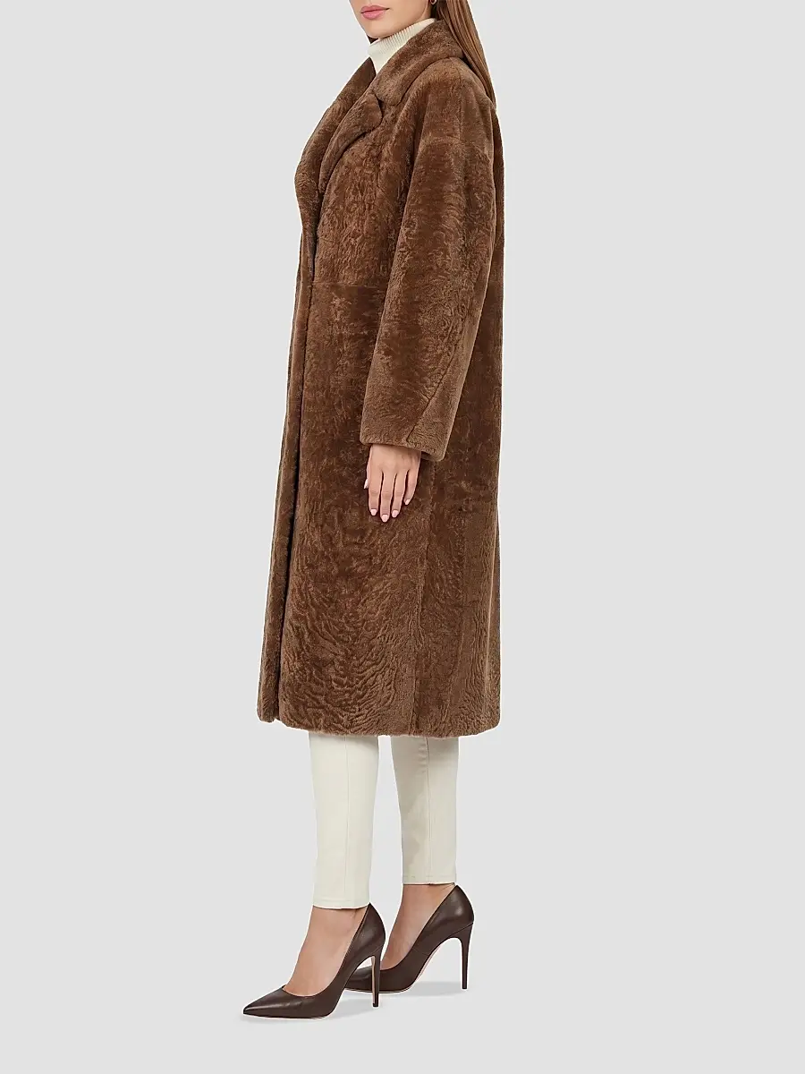 Gorski Women's Reversible Textured Shearling Lamb Short Coat | Thumbnail 4 Gorski Women's Reversible Textured Shearling Lamb Short Coat | Thumbnail 4