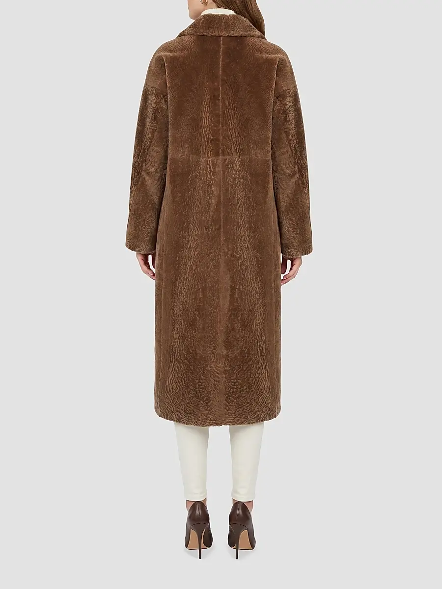 Gorski Women's Reversible Textured Shearling Lamb Short Coat | Thumbnail 5 Gorski Women's Reversible Textured Shearling Lamb Short Coat | Thumbnail 5