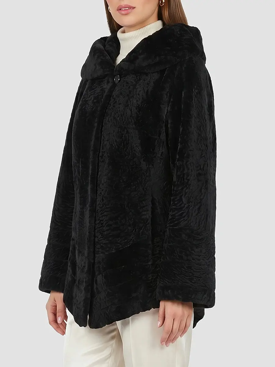 Gorski Women's Reversible Textured Shearling Lamb Jacket | Thumbnail 4 Gorski Women's Reversible Textured Shearling Lamb Jacket | Thumbnail 4