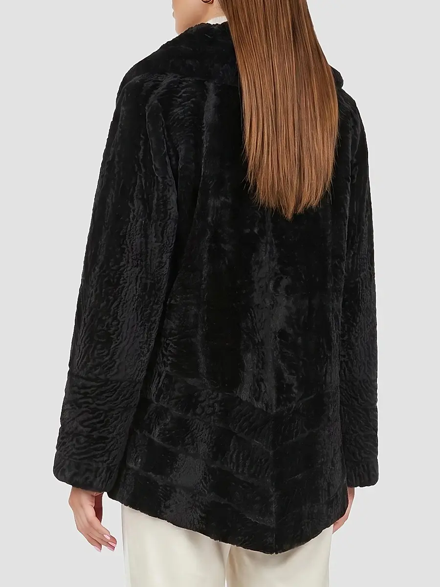 Gorski Women's Reversible Textured Shearling Lamb Jacket | Thumbnail 5 Gorski Women's Reversible Textured Shearling Lamb Jacket | Thumbnail 5