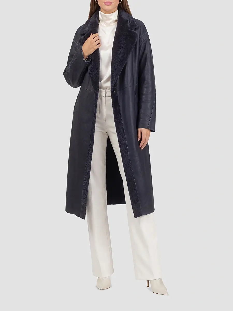 Gorski Women's Reversible Textured Shearling Lamb Short Coat | Thumbnail 2 Gorski Women's Reversible Textured Shearling Lamb Short Coat | Thumbnail 2