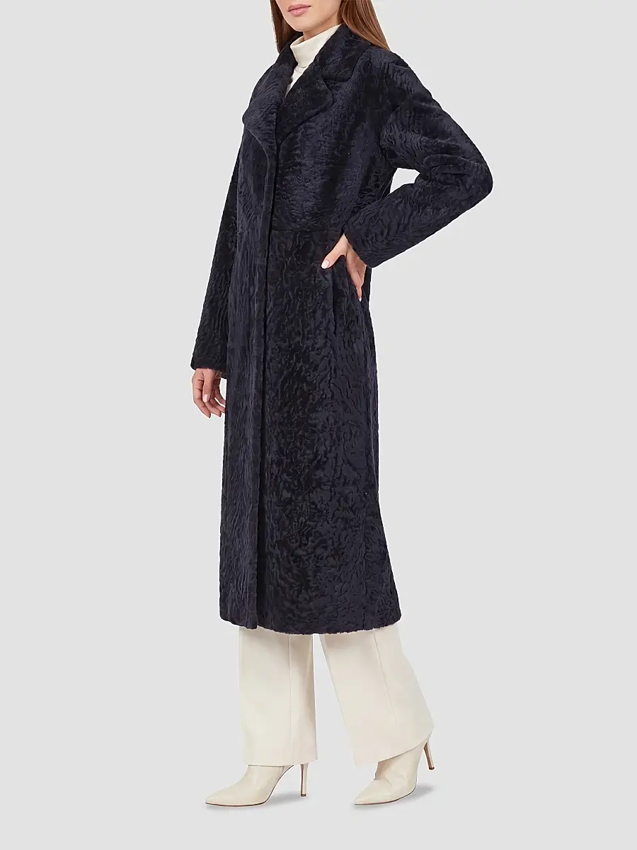 Gorski Women's Reversible Textured Shearling Lamb Short Coat | Thumbnail 4 Gorski Women's Reversible Textured Shearling Lamb Short Coat | Thumbnail 4