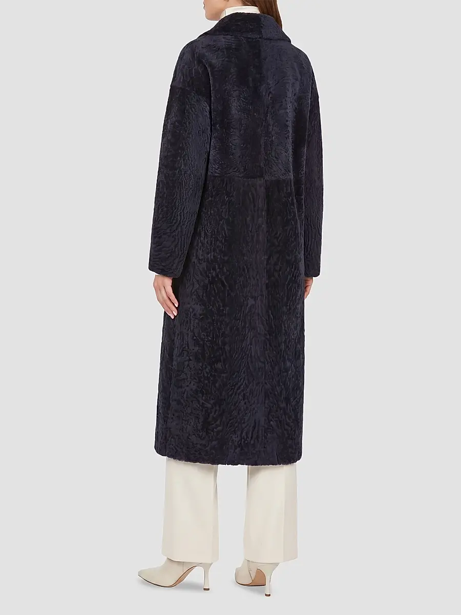 Gorski Women's Reversible Textured Shearling Lamb Short Coat | Thumbnail 5 Gorski Women's Reversible Textured Shearling Lamb Short Coat | Thumbnail 5