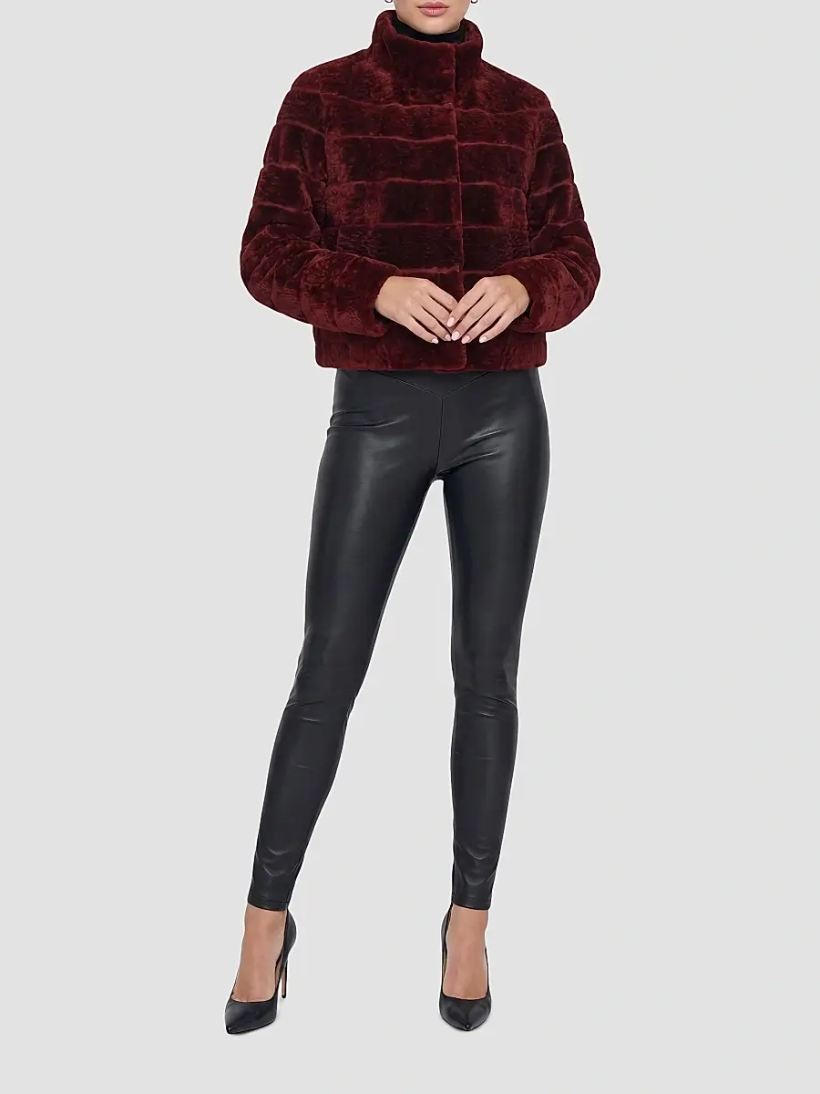 Gorski Women's Reversible Textured Shearling Lamb Jacket | Thumbnail 2 Gorski Women's Reversible Textured Shearling Lamb Jacket | Thumbnail 2