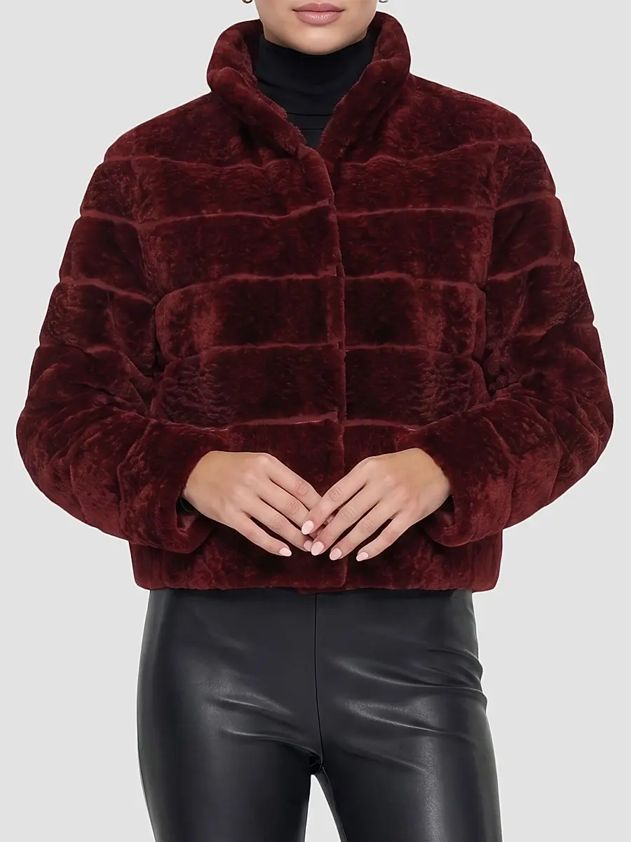 Gorski Women's Reversible Textured Shearling Lamb Jacket | Thumbnail 3 Gorski Women's Reversible Textured Shearling Lamb Jacket | Thumbnail 3