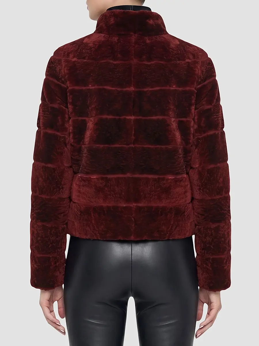 Gorski Women's Reversible Textured Shearling Lamb Jacket | Thumbnail 5 Gorski Women's Reversible Textured Shearling Lamb Jacket | Thumbnail 5