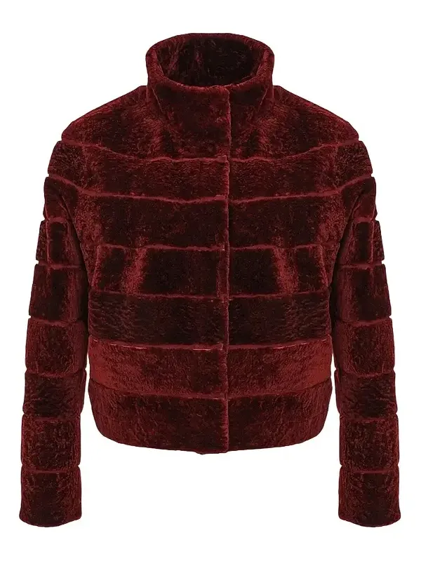 Women's Reversible Textured Shearling Lamb Jacket Women's Reversible Textured Shearling Lamb Jacket