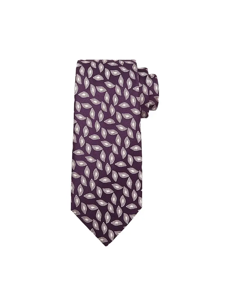 Charvet Men's Geometric Oblong Pentagon Pattern Silk Tie - Purple White | Image 1 Charvet Men's Geometric Oblong Pentagon Pattern Silk Tie - Purple White | Image 1