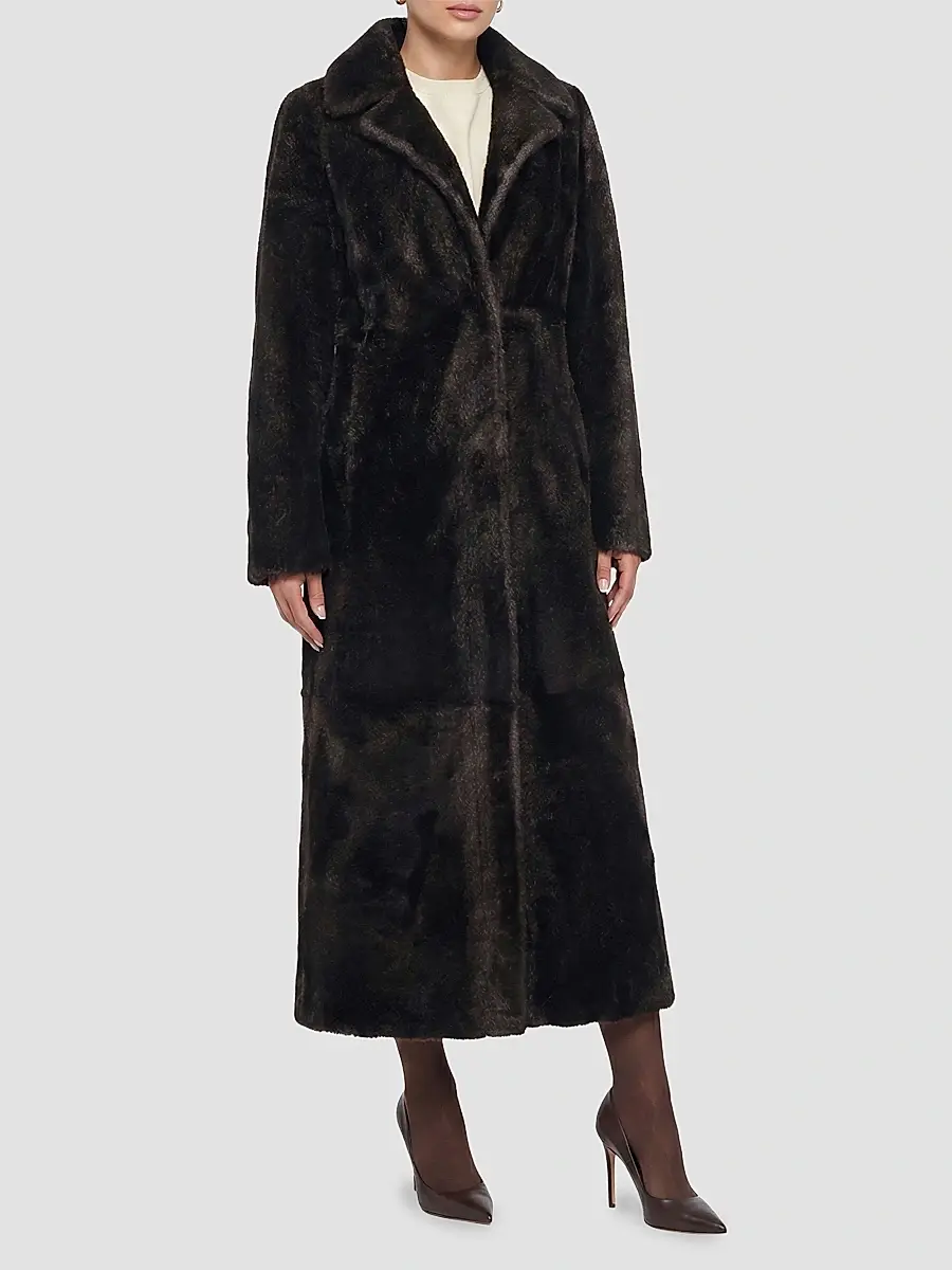 Gorski Women's Reversible Merino Shearling Lamb Belted Coat | Thumbnail 3 Gorski Women's Reversible Merino Shearling Lamb Belted Coat | Thumbnail 3
