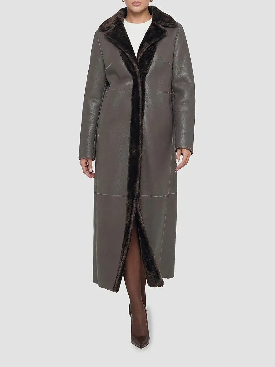 Gorski Women's Reversible Merino Shearling Lamb Belted Coat | Thumbnail 5 Gorski Women's Reversible Merino Shearling Lamb Belted Coat | Thumbnail 5