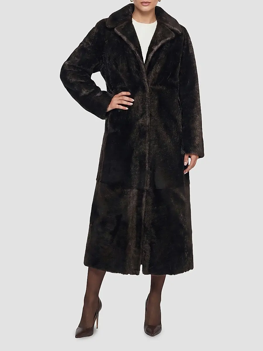 Gorski Women's Reversible Merino Shearling Lamb Belted Coat | Thumbnail 6 Gorski Women's Reversible Merino Shearling Lamb Belted Coat | Thumbnail 6