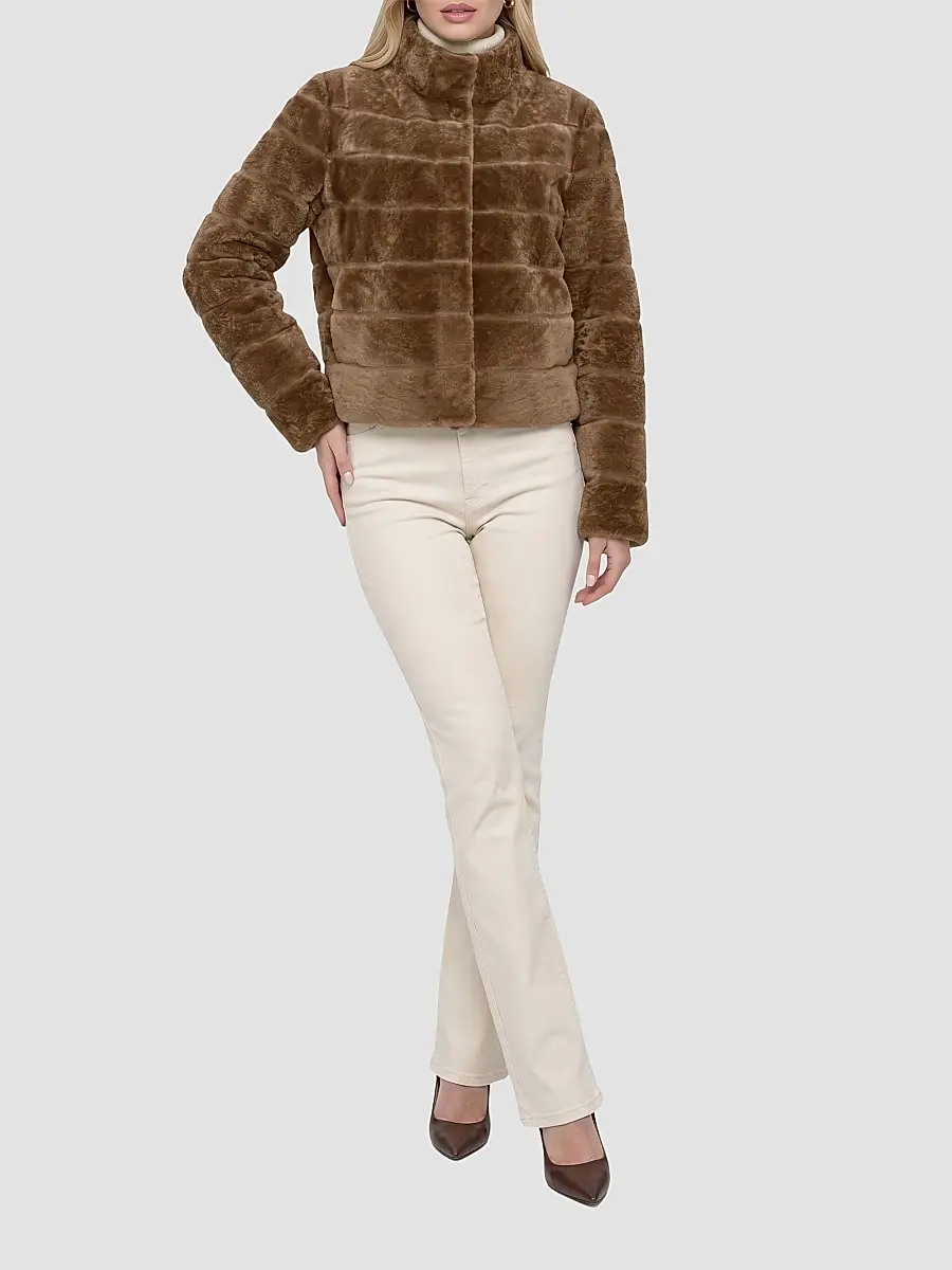 Gorski Women's Reversible Textured Shearling Lamb Jacket | Thumbnail 2 Gorski Women's Reversible Textured Shearling Lamb Jacket | Thumbnail 2