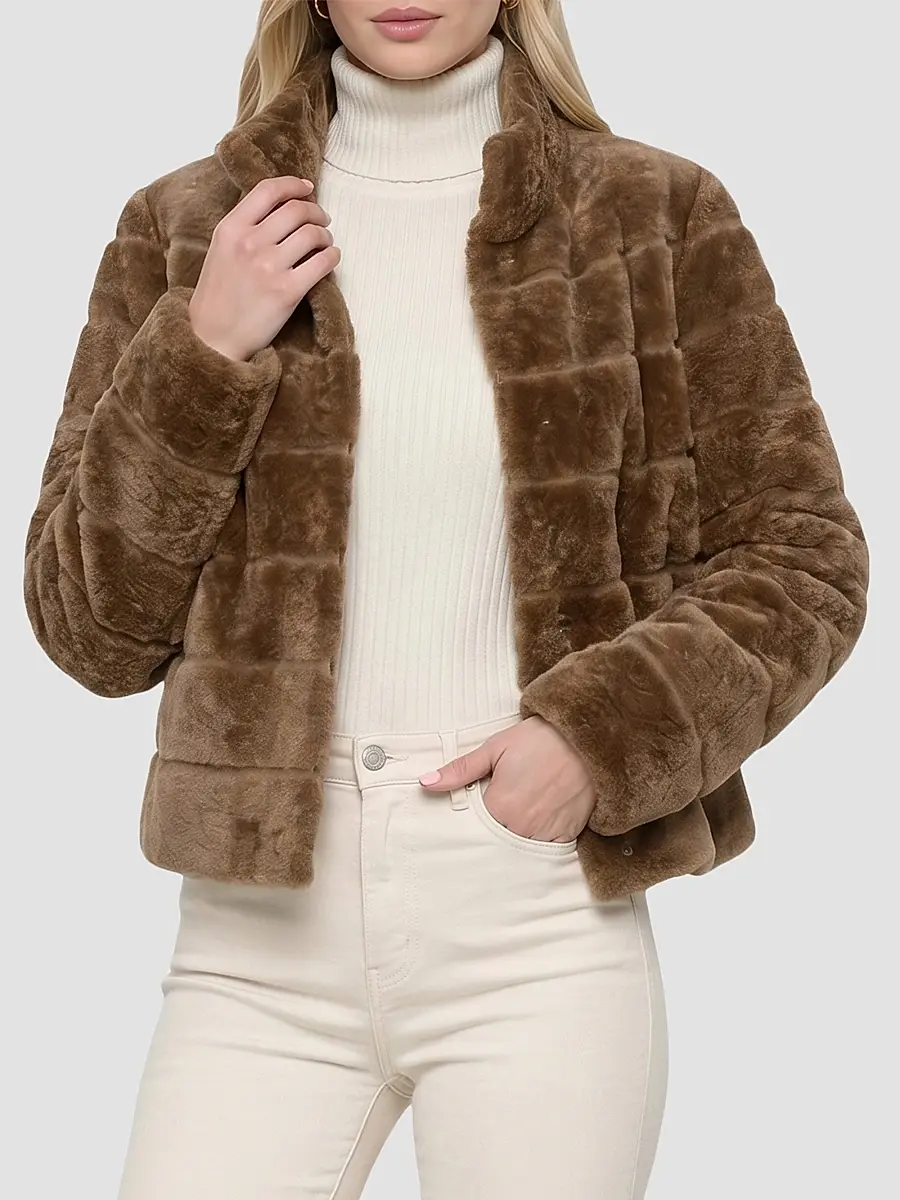 Gorski Women's Reversible Textured Shearling Lamb Jacket | Thumbnail 4 Gorski Women's Reversible Textured Shearling Lamb Jacket | Thumbnail 4