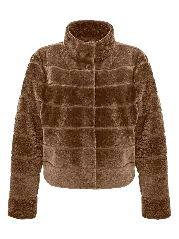 Women's Reversible Textured Shearling Lamb Jacket Women's Reversible Textured Shearling Lamb Jacket