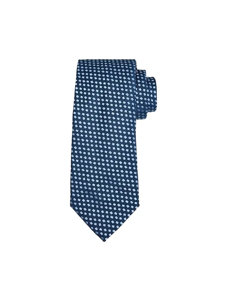 Charvet Men's Micro Diamond Pattern Silk Tie - Navy Light Blue | Image 1 Charvet Men's Micro Diamond Pattern Silk Tie - Navy Light Blue | Image 1