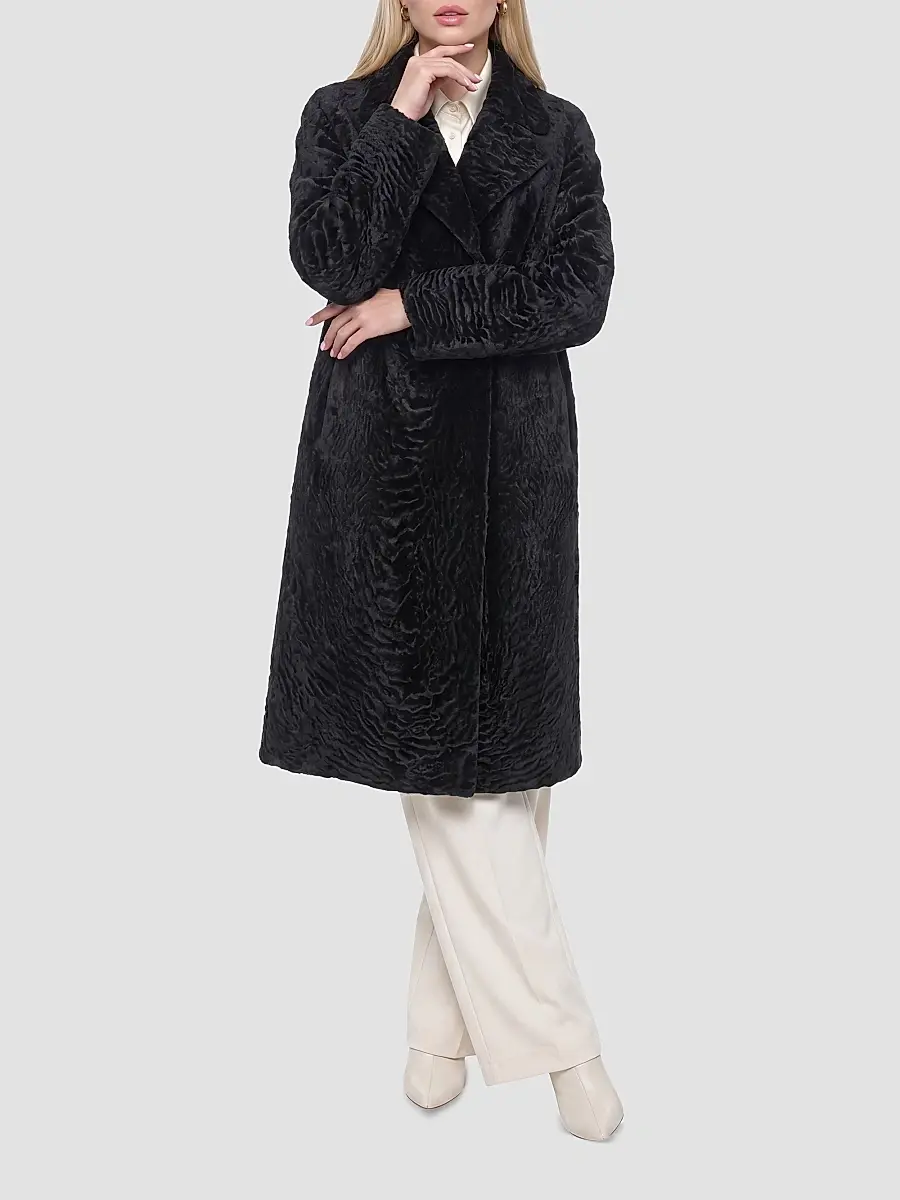 Gorski Women's Reversible Textured Shearling Lamb Short Coat | Thumbnail 2 Gorski Women's Reversible Textured Shearling Lamb Short Coat | Thumbnail 2