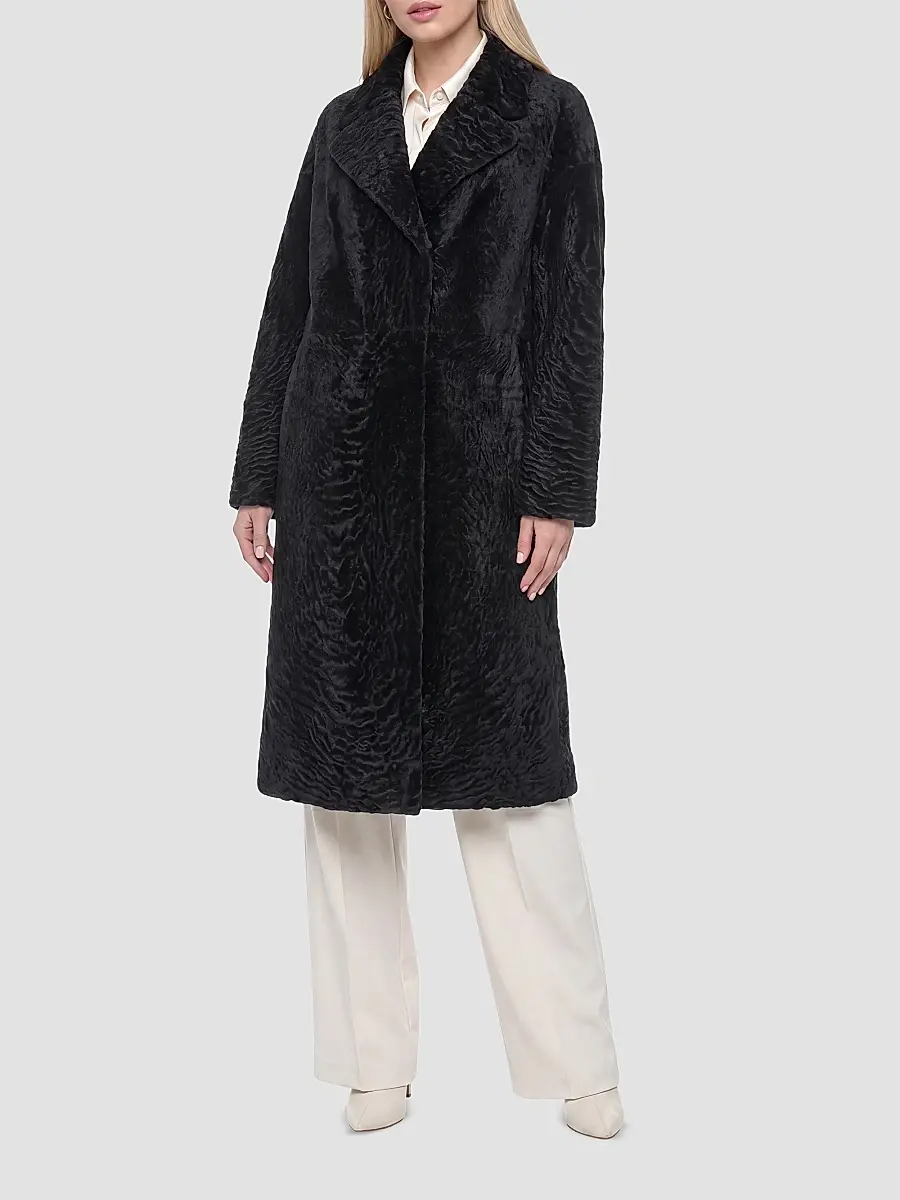 Gorski Women's Reversible Textured Shearling Lamb Short Coat | Thumbnail 3 Gorski Women's Reversible Textured Shearling Lamb Short Coat | Thumbnail 3