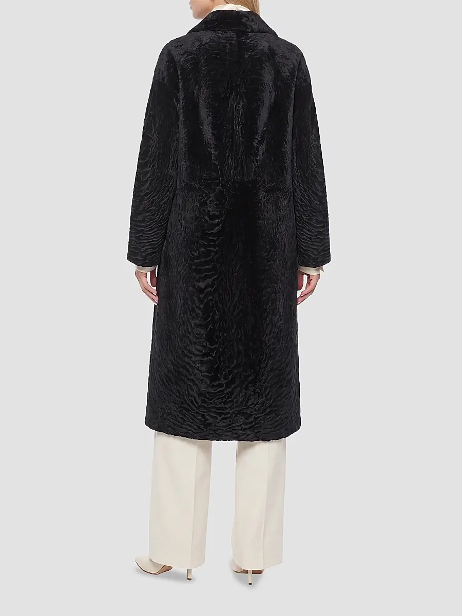 Gorski Women's Reversible Textured Shearling Lamb Short Coat | Thumbnail 5 Gorski Women's Reversible Textured Shearling Lamb Short Coat | Thumbnail 5