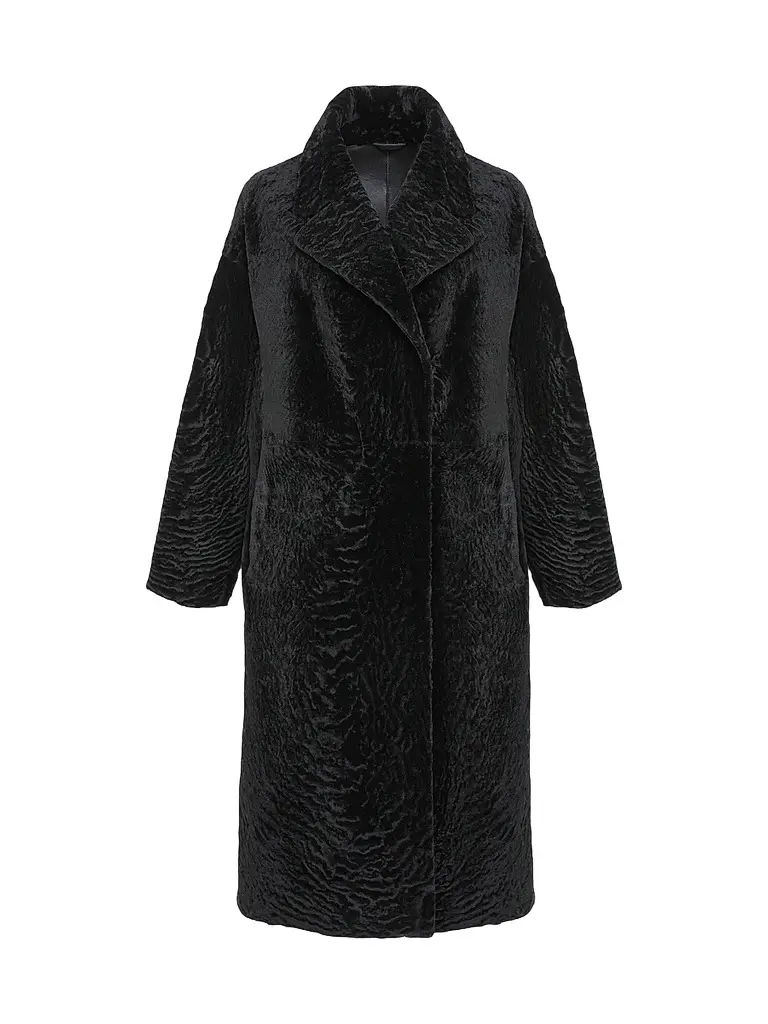 Gorski Women's Reversible Textured Shearling Lamb Short Coat