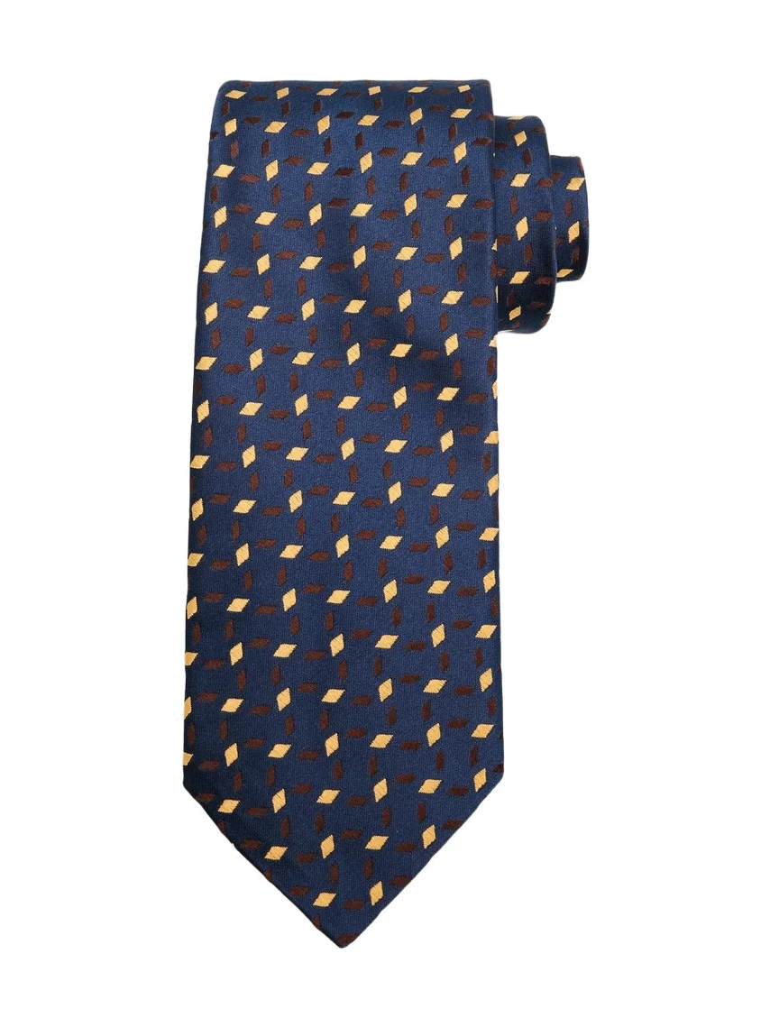 Men's Diamond Crisscross Pattern Silk Tie