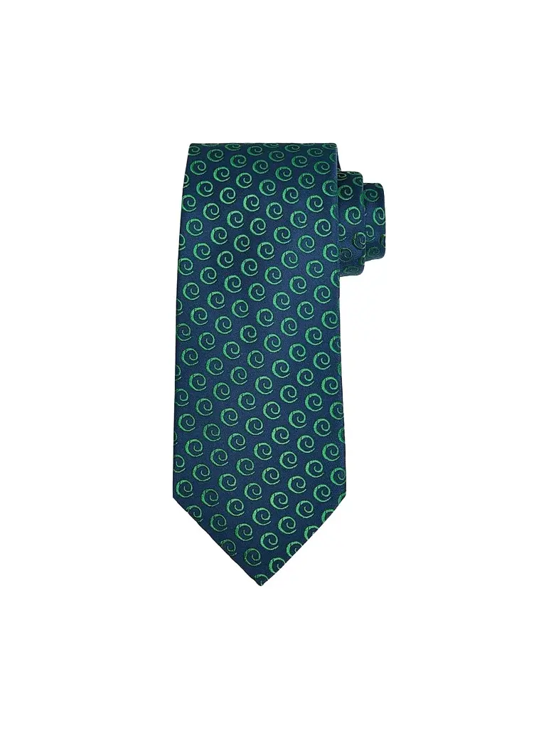 Charvet Men's Swirl Pattern Silk Tie - Navy Green | Image 1 Charvet Men's Swirl Pattern Silk Tie - Navy Green | Image 1