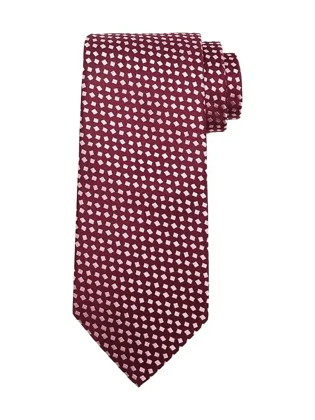 Charvet Men's Micro Diamond Pattern Silk Tie