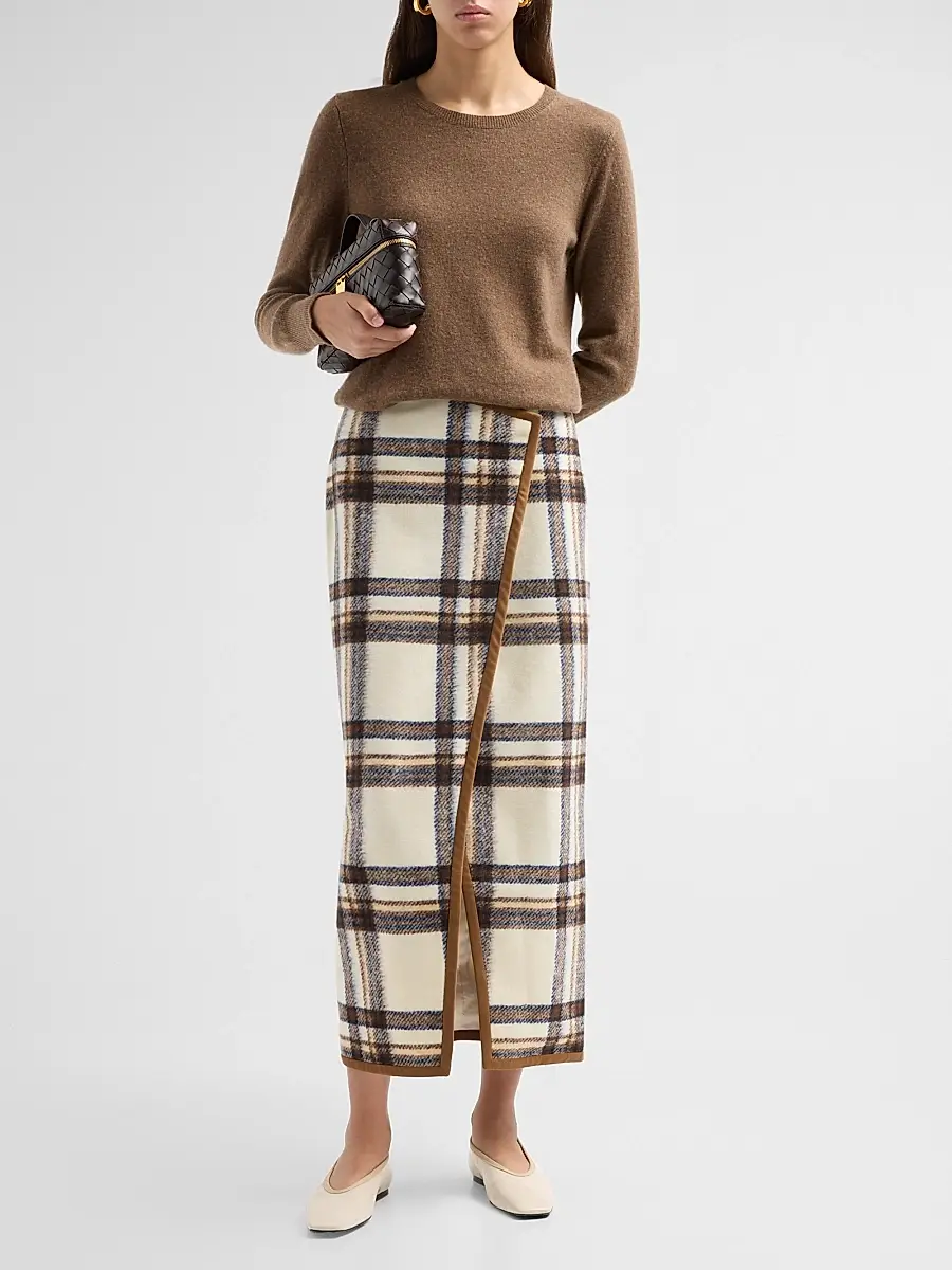 Toccin Women's Leia Plaid Wrap Maxi Skirt | Thumbnail 2 Toccin Women's Leia Plaid Wrap Maxi Skirt | Thumbnail 2